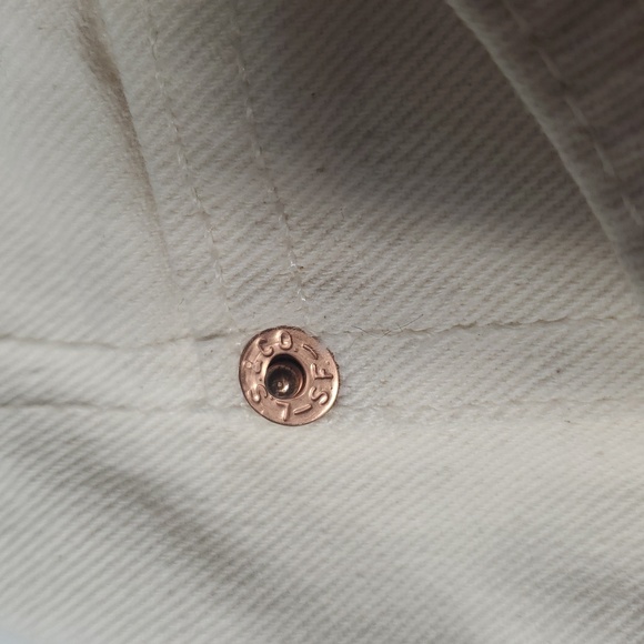 Levi's 954 Orange Tab Shorts Size 11 Juniors Ivory Cream Cuffed 3' Inseam - Picture 13 of 13